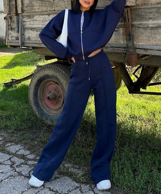 Casual cardigan and pants two-piece set