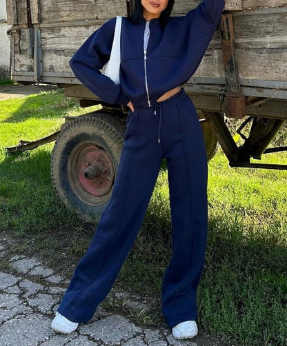 Casual cardigan and pants two-piece set