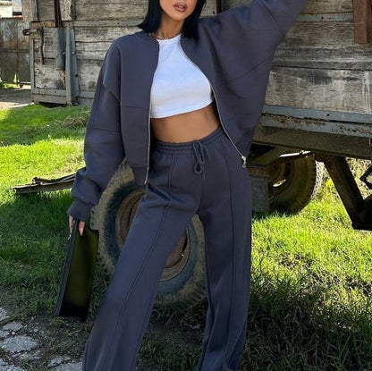 Casual cardigan and pants two-piece set