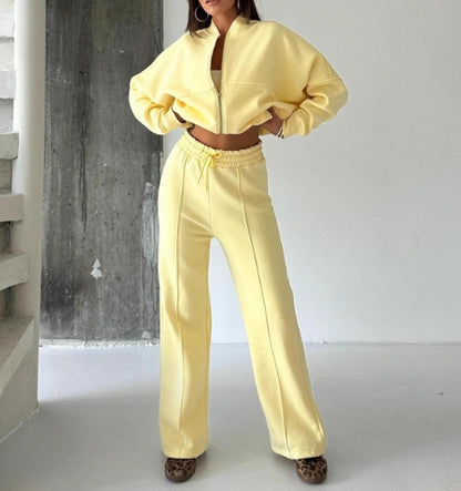 Casual cardigan and pants two-piece set