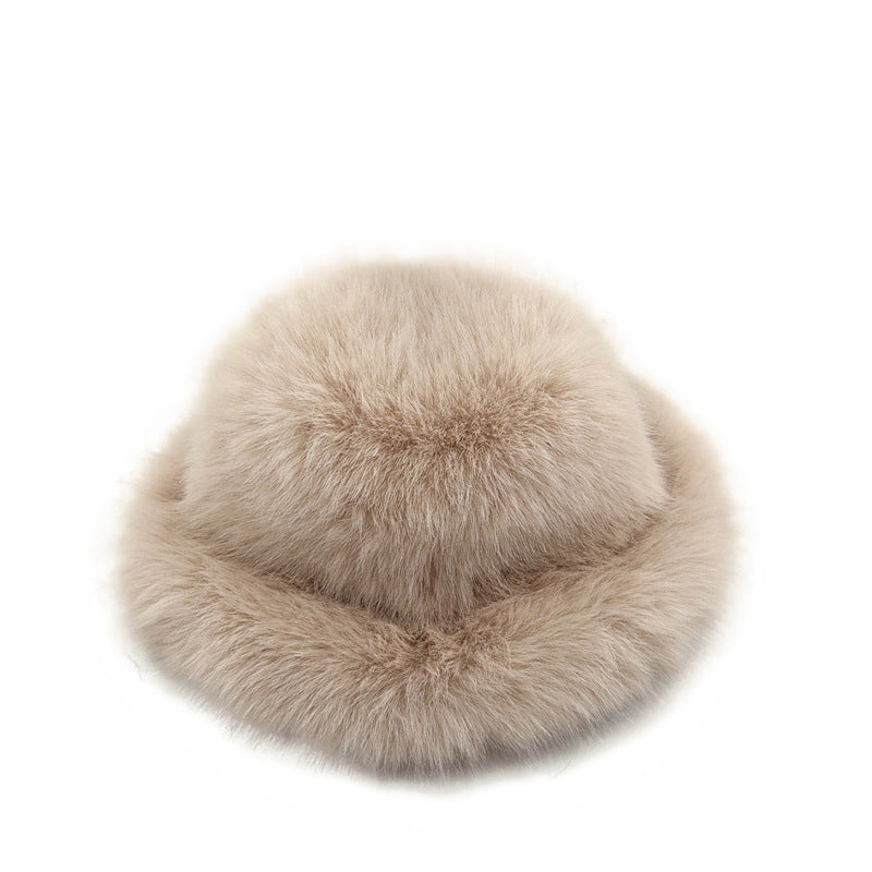 Faux Fox Fur Plush Fisherman Hat