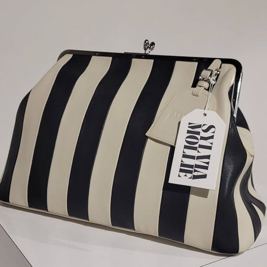 Embossed premium leather contrast bag