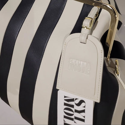 Embossed premium leather contrast bag