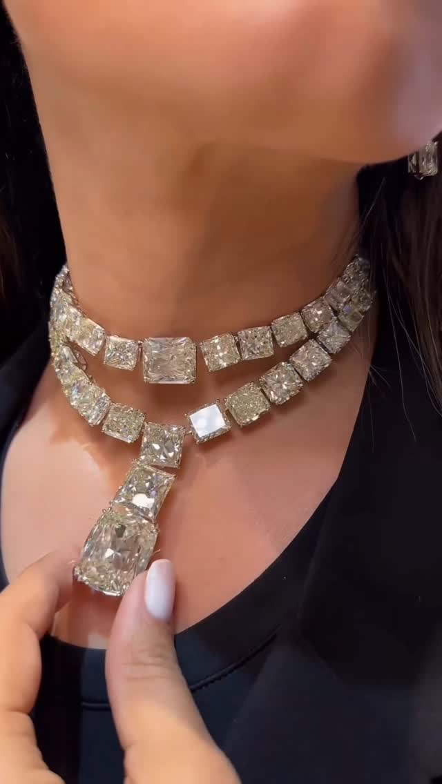 Diamond necklace + earrings