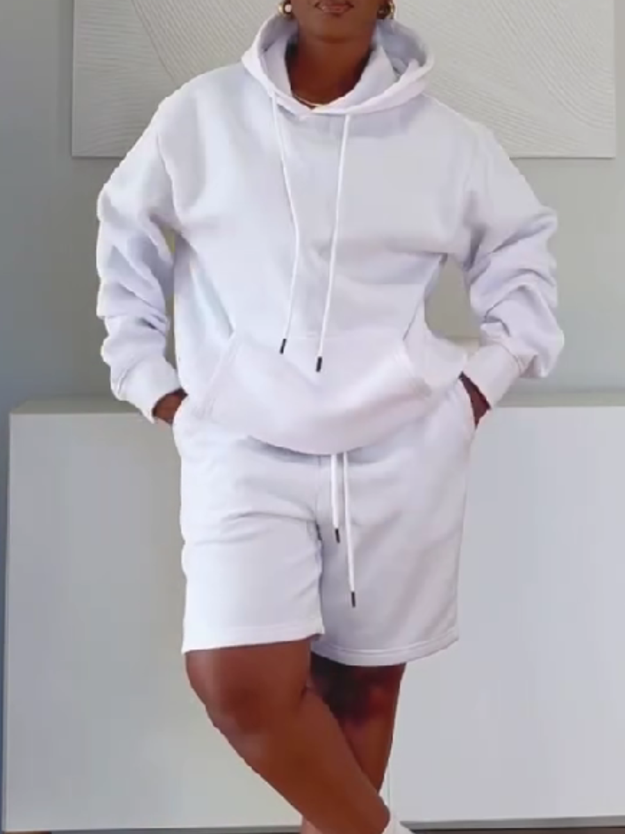 Solid Color Sweater Three-piece Set