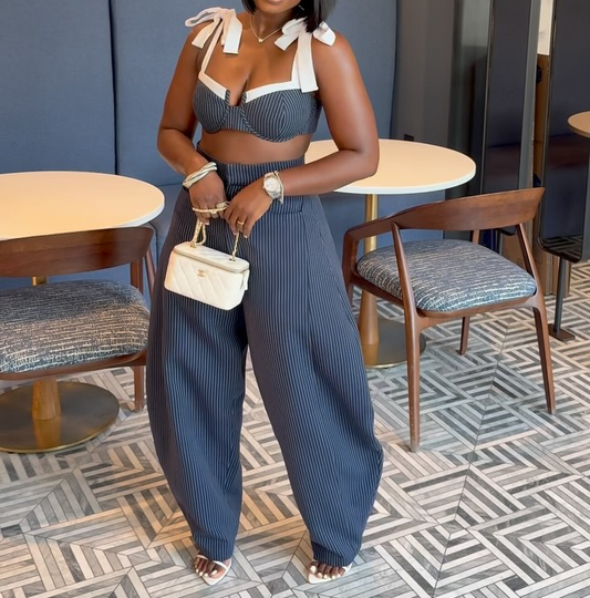 Pinstripe two-piece suit