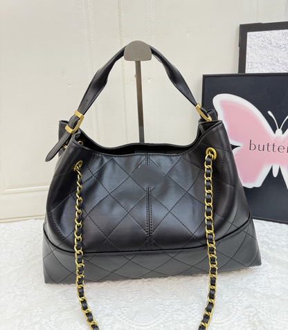 Diamond Quilted Deerskin Bucket Bag