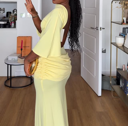 Sexy backless slit dress