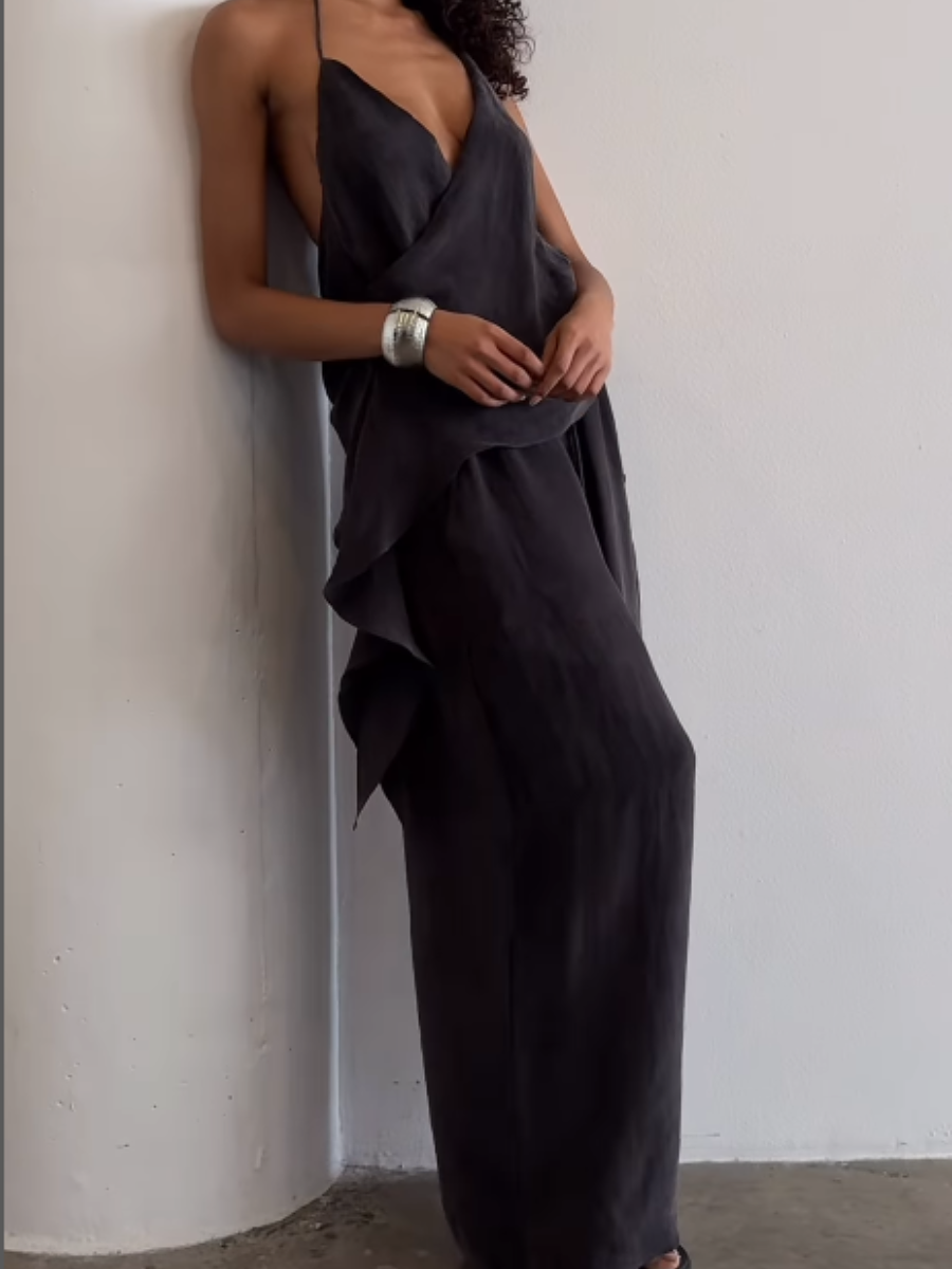 Fashion suspenders two-piece suit
