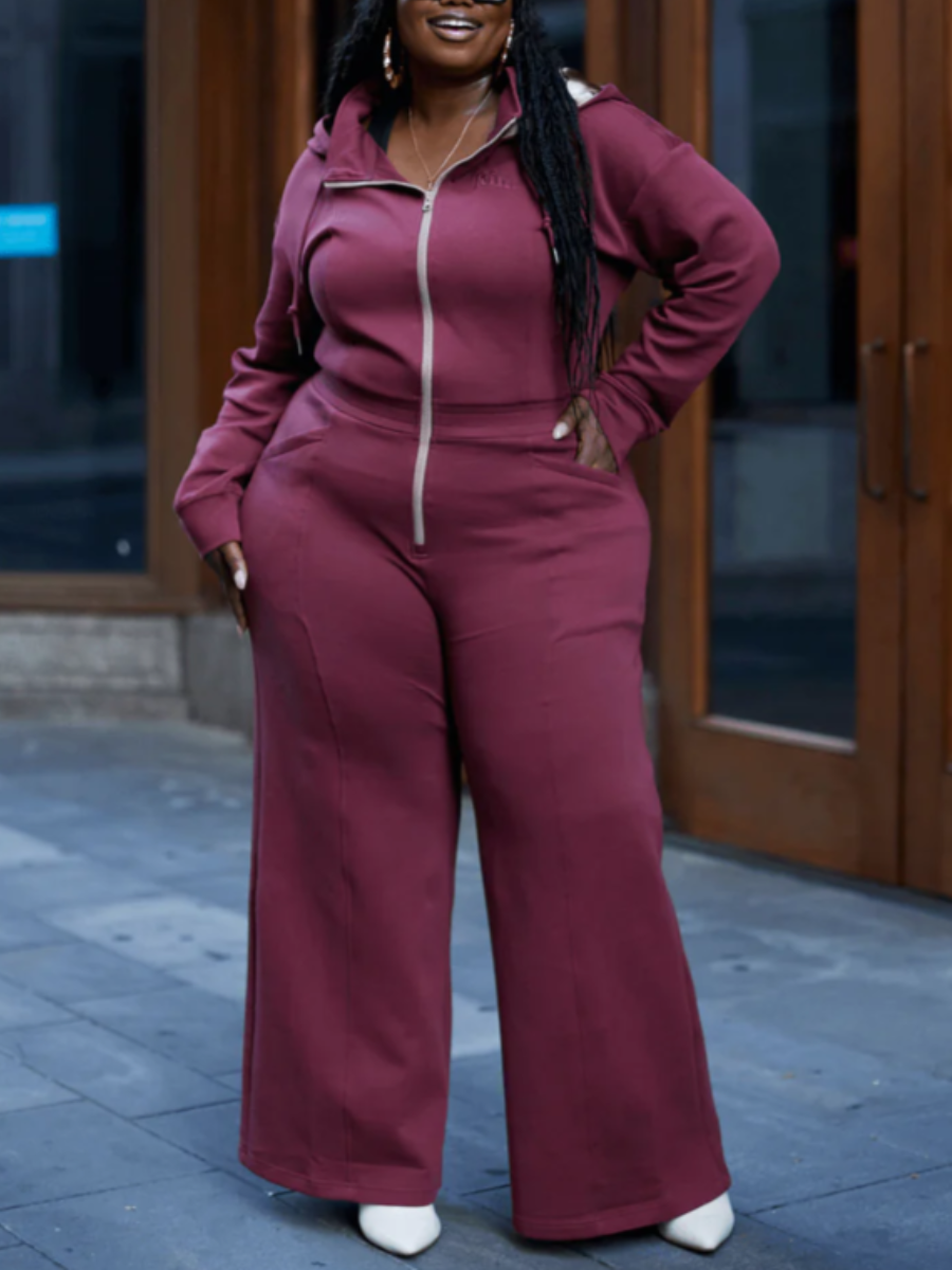 Hooded Zip Jumpsuit