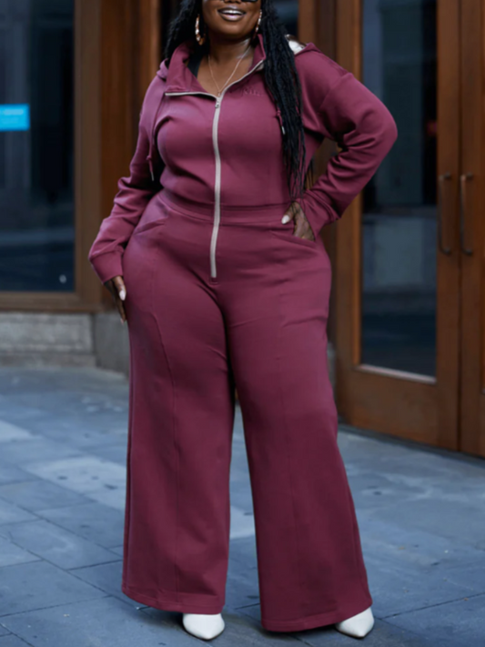 Hooded Zip Jumpsuit