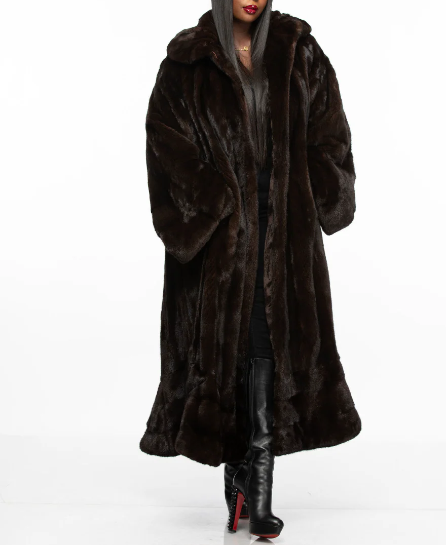 Full-length flared coat