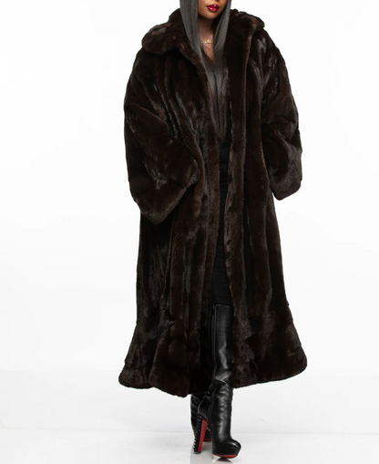 Full-length flared coat