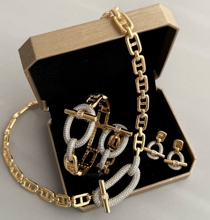 OT horizontal bar bracelet ring necklace fashion jewelry