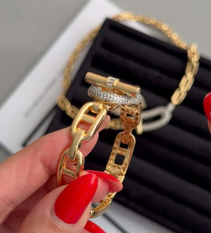 OT horizontal bar bracelet ring necklace fashion jewelry