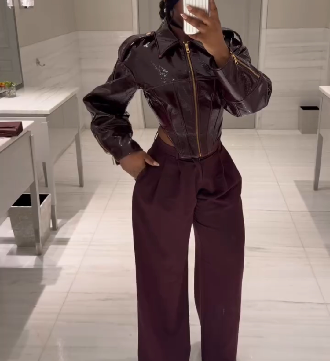 Short deep V jacket