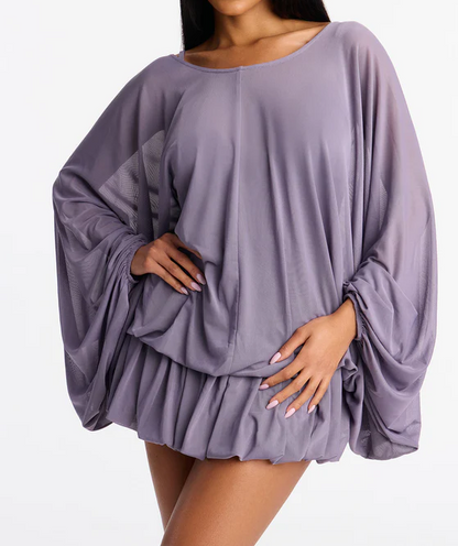 Backless mesh mini dress