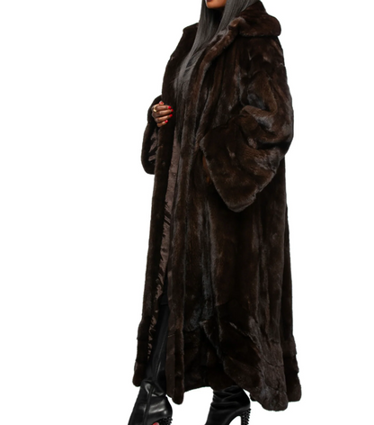 Full-length flared coat