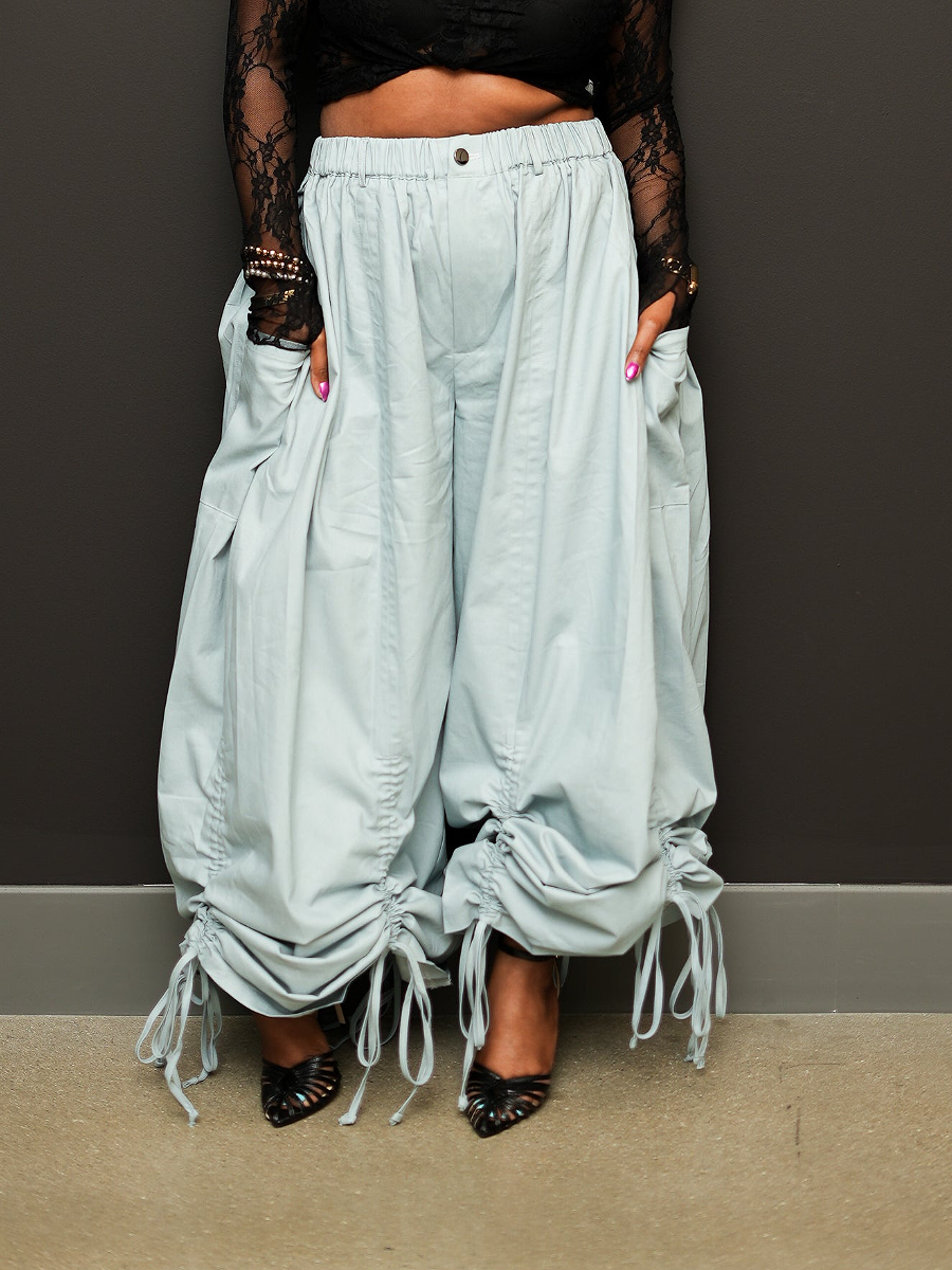 Wide Leg Drawstring Trousers