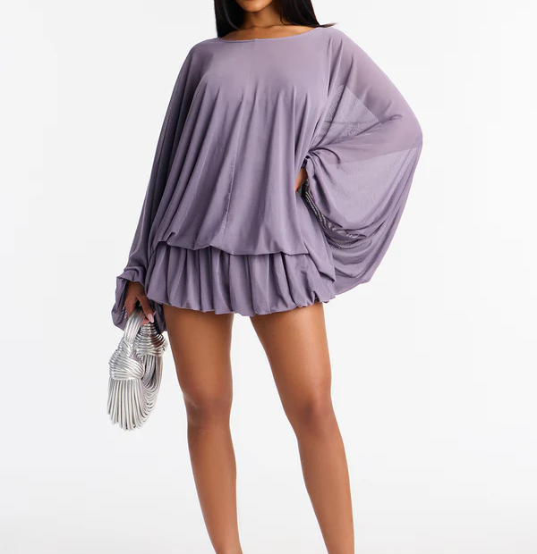 Backless mesh mini dress