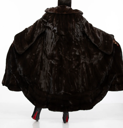 Full-length flared coat