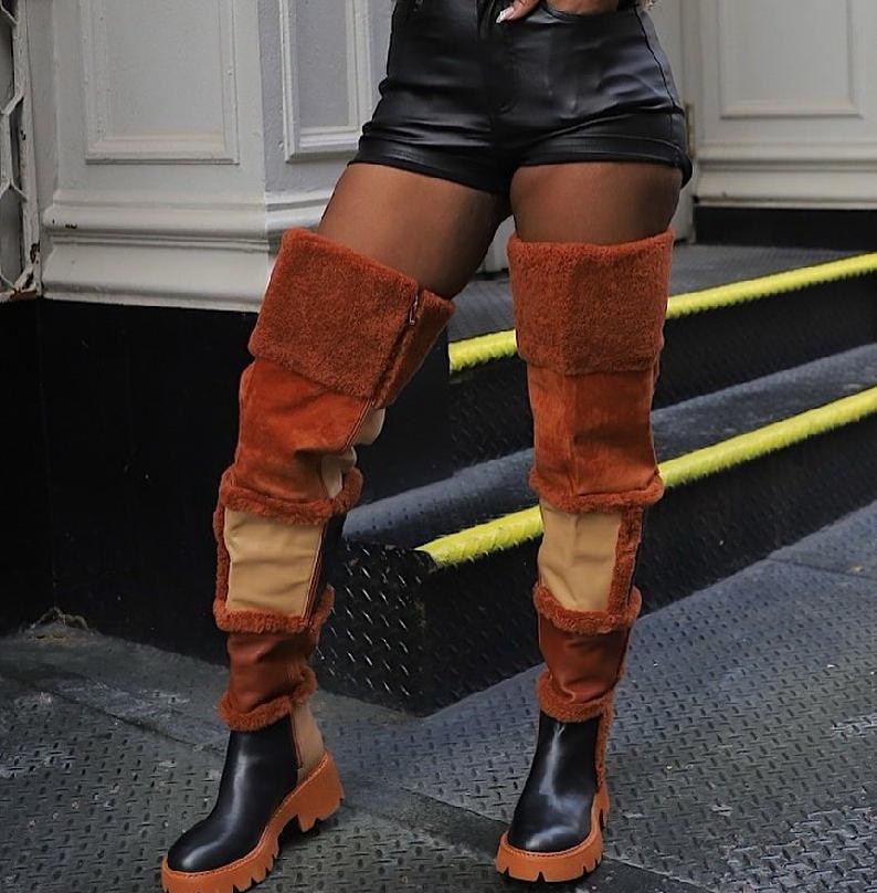 Irregular Stitching Boots