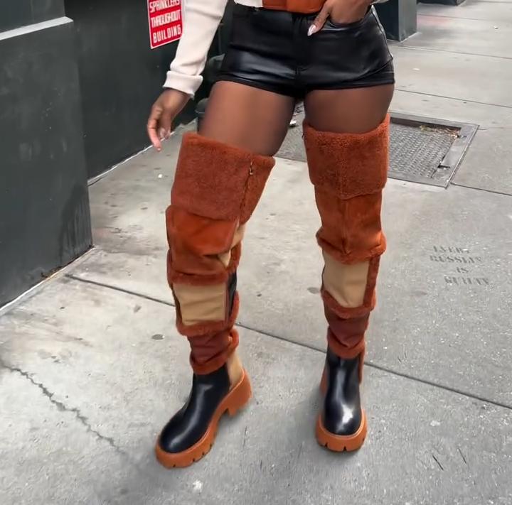 Irregular Stitching Boots