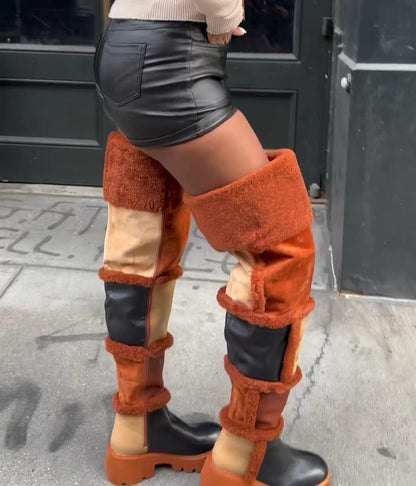 Irregular Stitching Boots